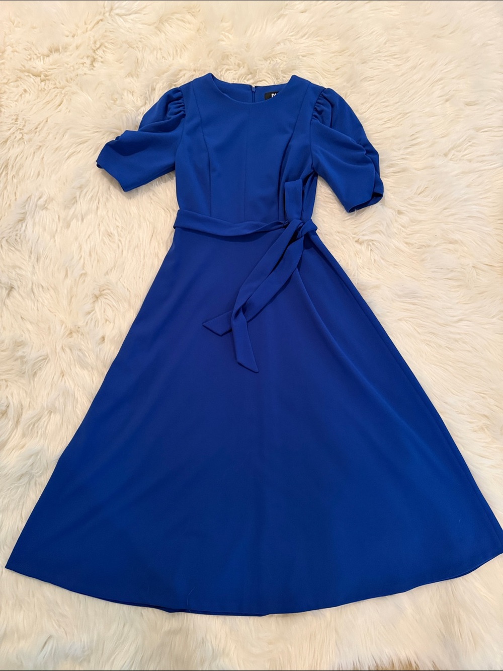 DKNY Cobalt Blue Maxi Dress with Tie Waist